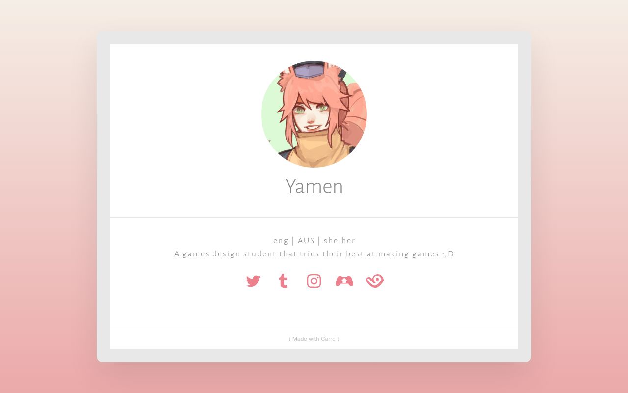 Carrd profile picture for @yamen